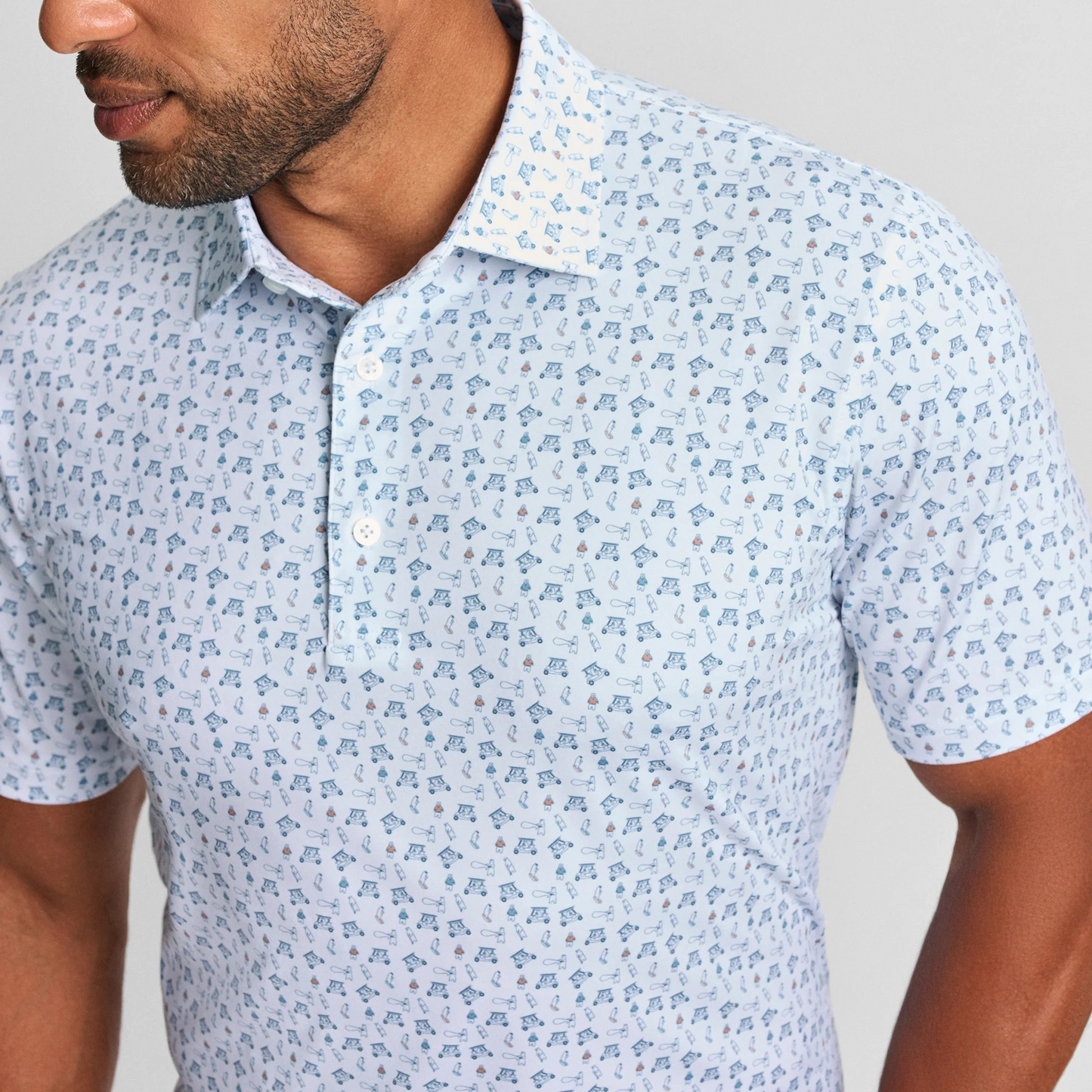 STREAM TO GREEN PRINTED PERFORMANCE POLO