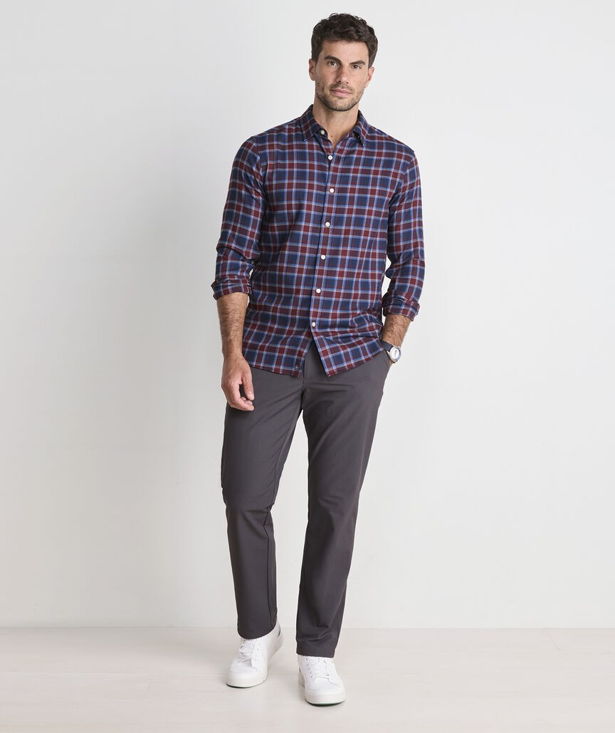 CRIMSON JETHRO PLAID TECH TWILL SHIRT