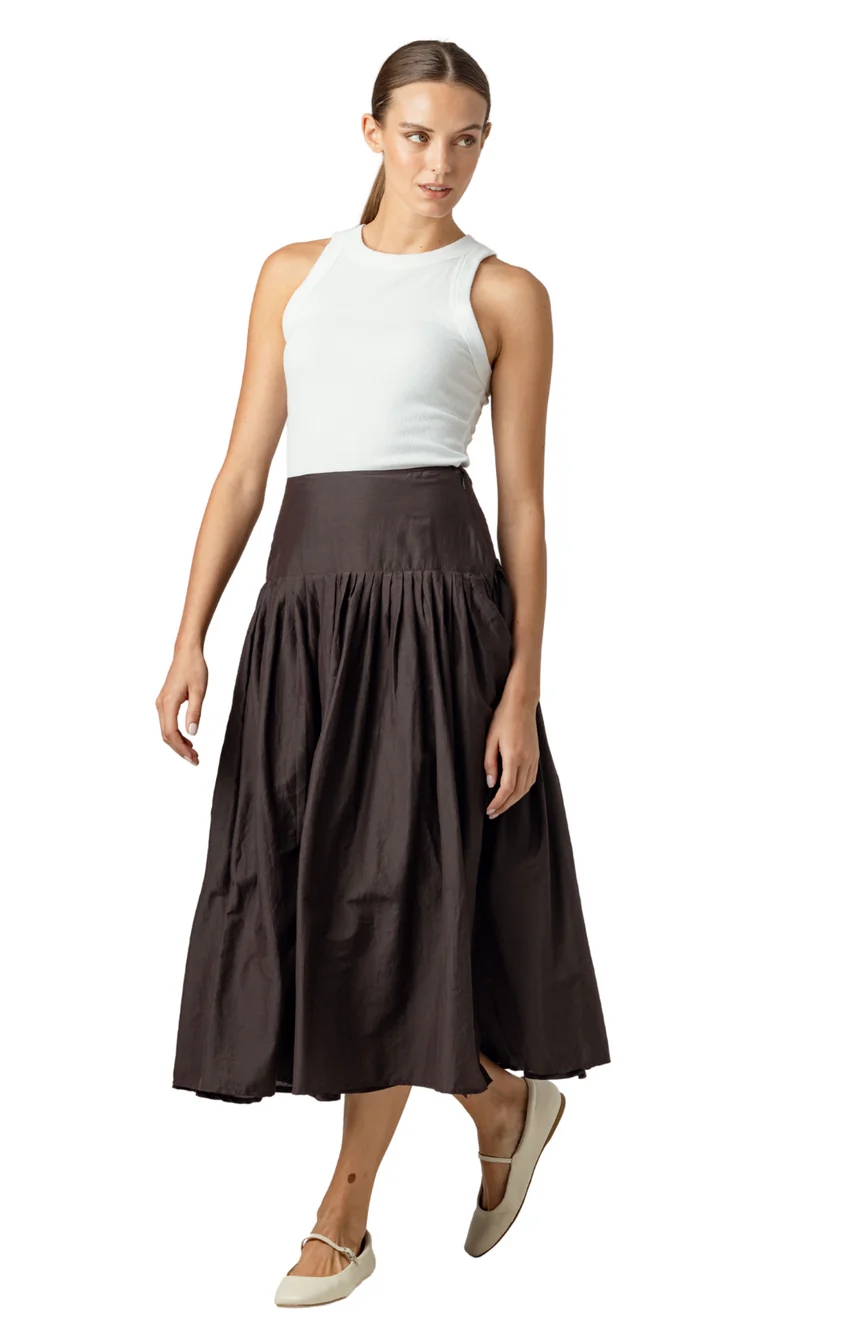 SUNDAYS CHOCOLATE BROWN JONES SKIRT