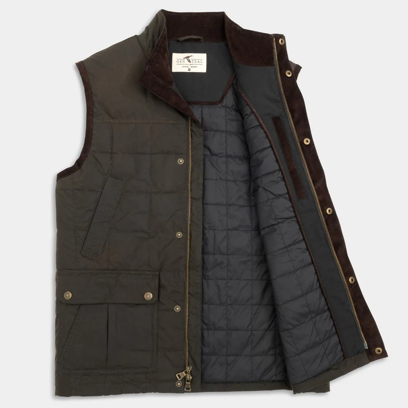 CHOCOLATE MERRITT WAXED COTTON VEST
