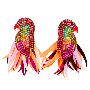BRIANNA CANNON BIRD BAM CRYSTAL EARRINGS