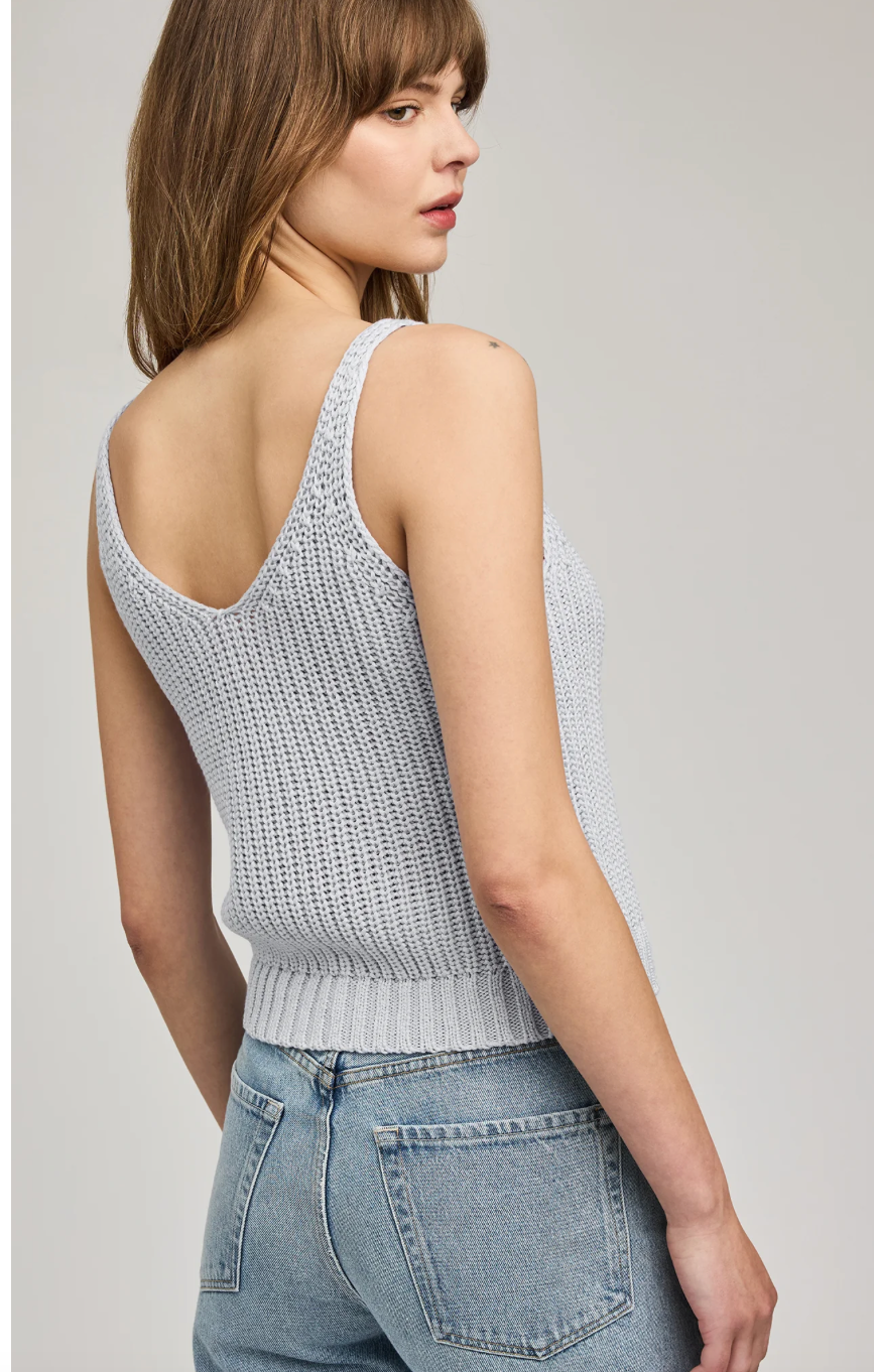 CHAMBRAY LIZZIE KNIT TANK