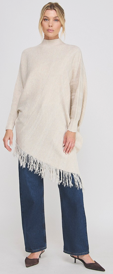 FRINGE SWEATER DRESS