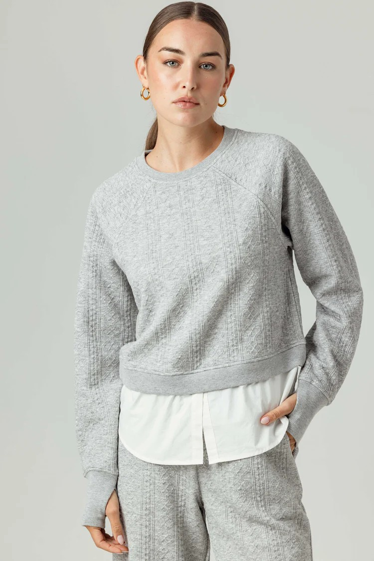 SUNDAYS HEATHERED GREY MOR PULLOVER