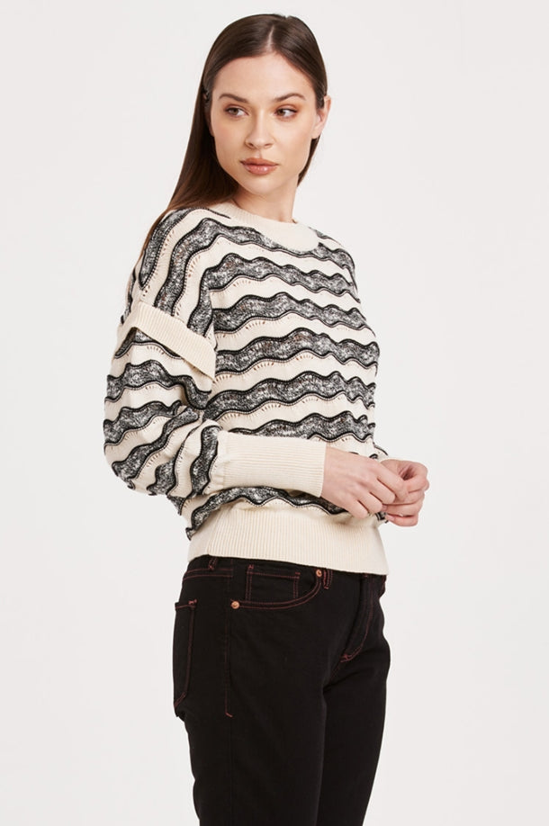 ANOTHER LOVE BLACK/CREAM MYLA SWEATER