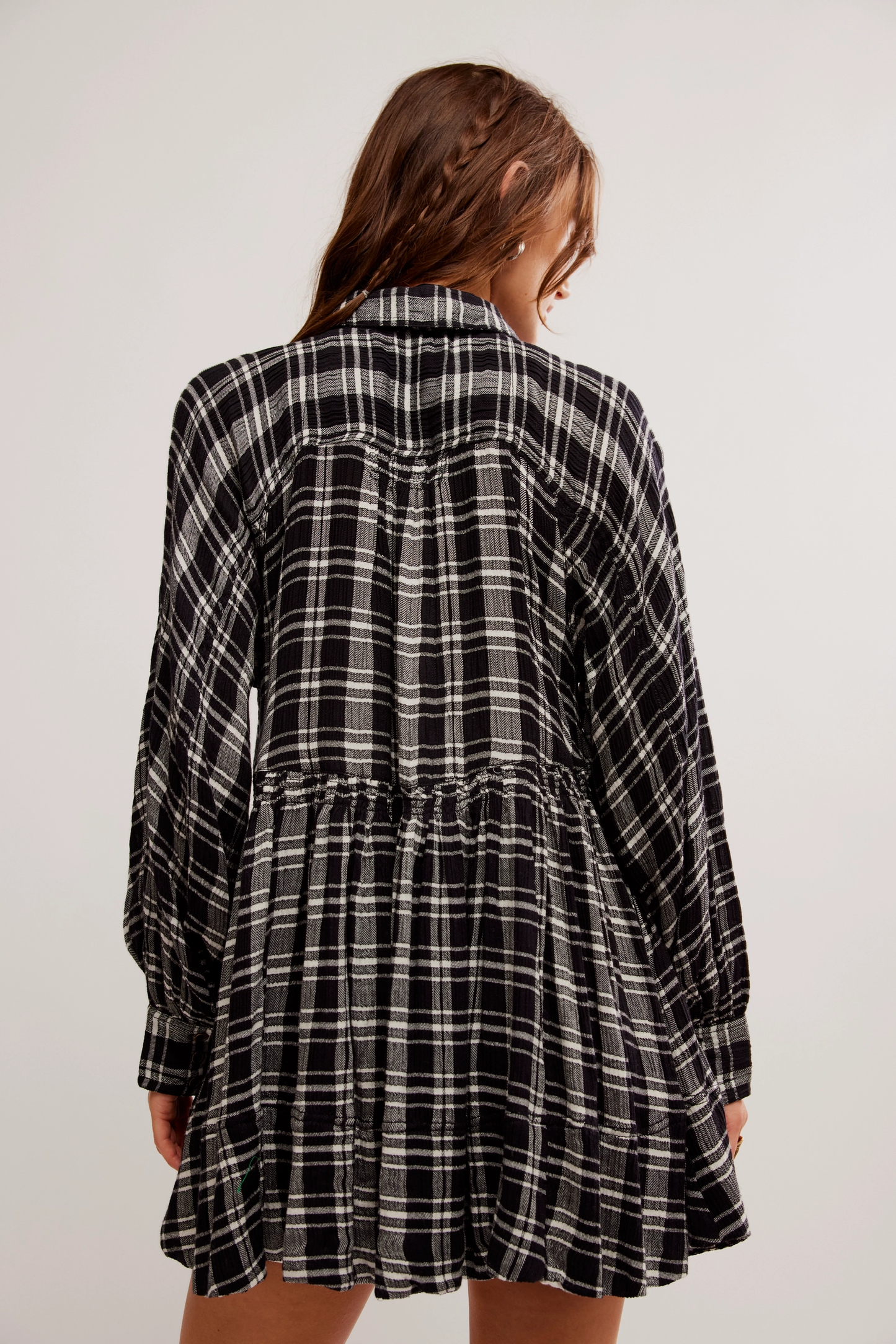 FREE PEOPLE BLACK COMBO HOFFMAN MINI DRESS