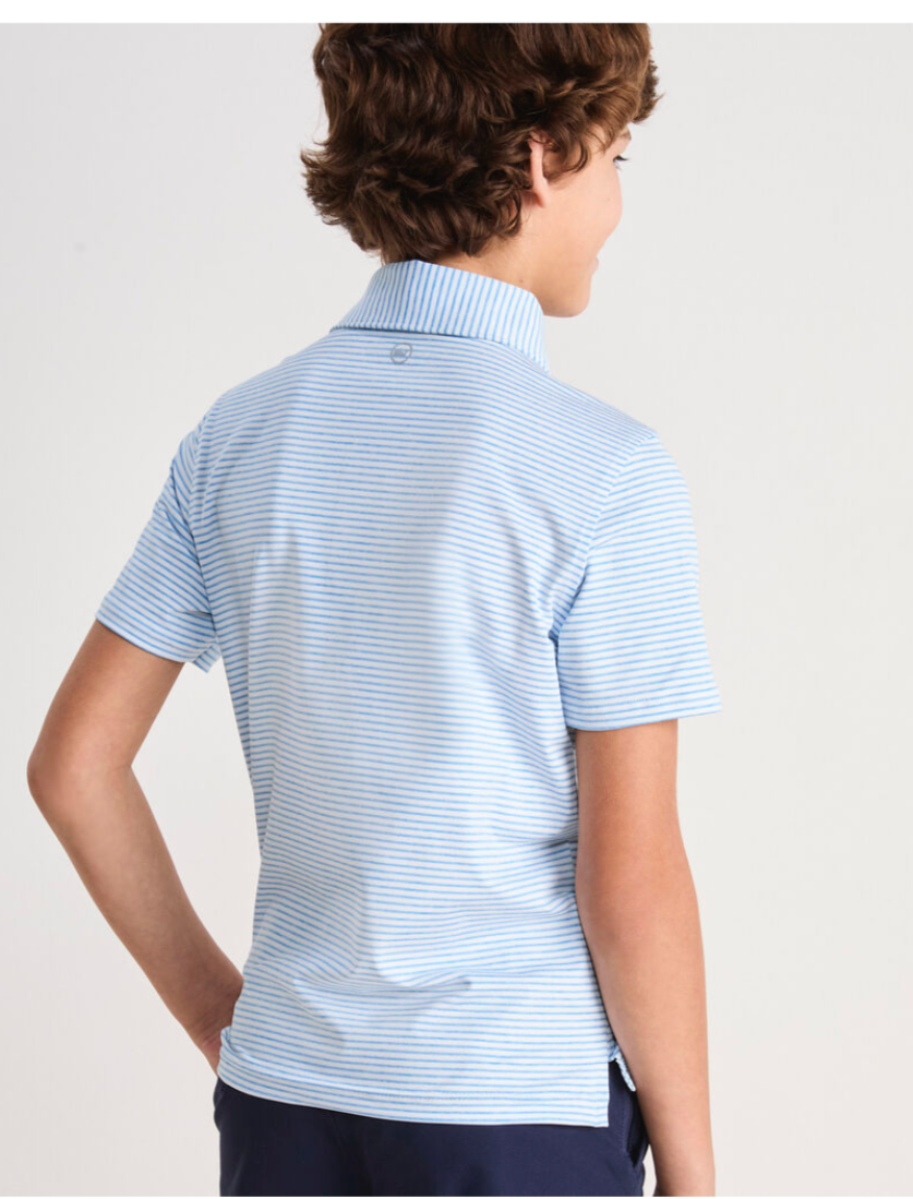 OCEAN BREEZE BOYS' BRADLEY STRIPED SANKATY POLO