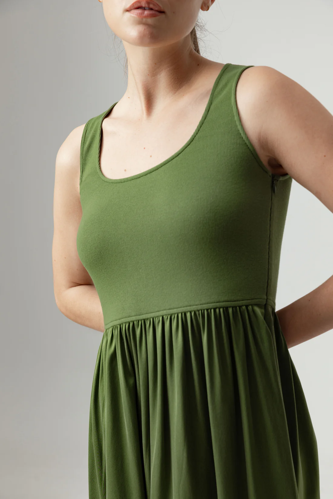 SUNDAYS EVORA GREEN BLYTHE DRESS