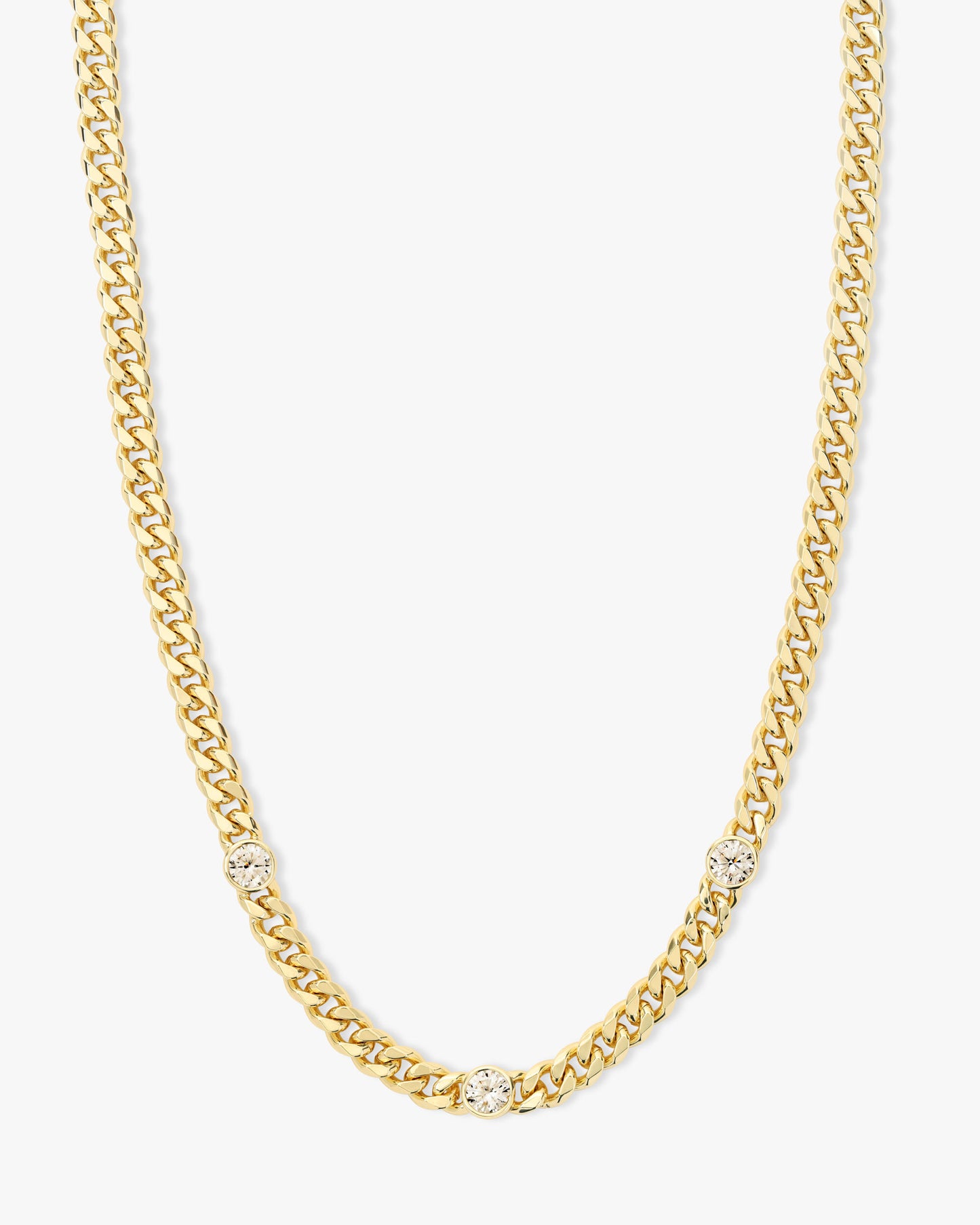 MELINDA MARIA JULIAN LOVES DIAMONDS CUBAN CHAIN NECKLACE