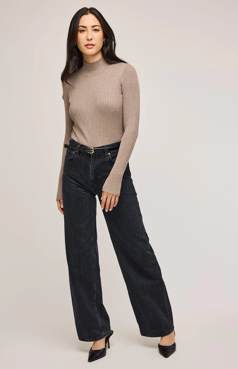 GENTLE FAWN COBBLESTONE ARLEN RIBBED KNIT TOP