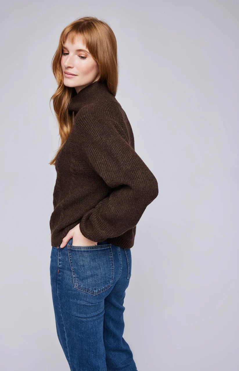 GENTLE HEATHER ESPRESSO GEORGIE SWEATER