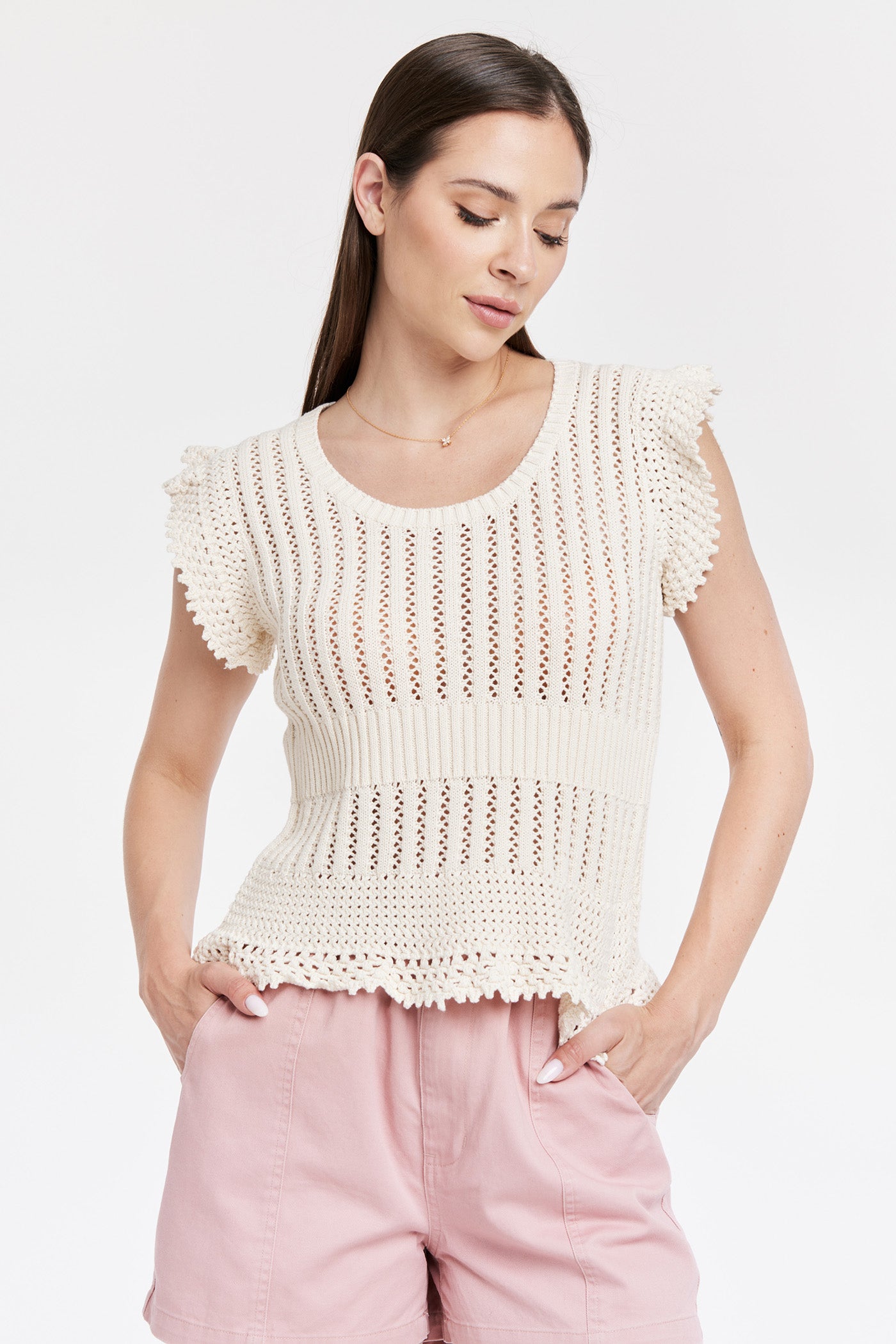 ANOTHER LOVE VINTAGE CREAM NIXIE TOP