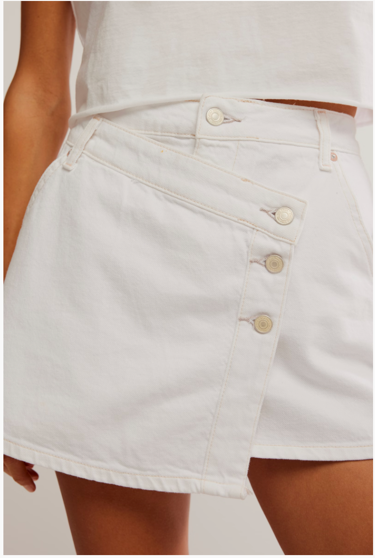 WHITE WYNNE DENIM SKIRT