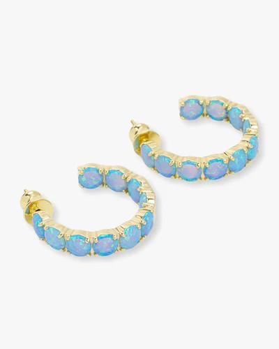 MELINDA MARIA OH SHE FANCY 1' BLUE OPAL HOOP