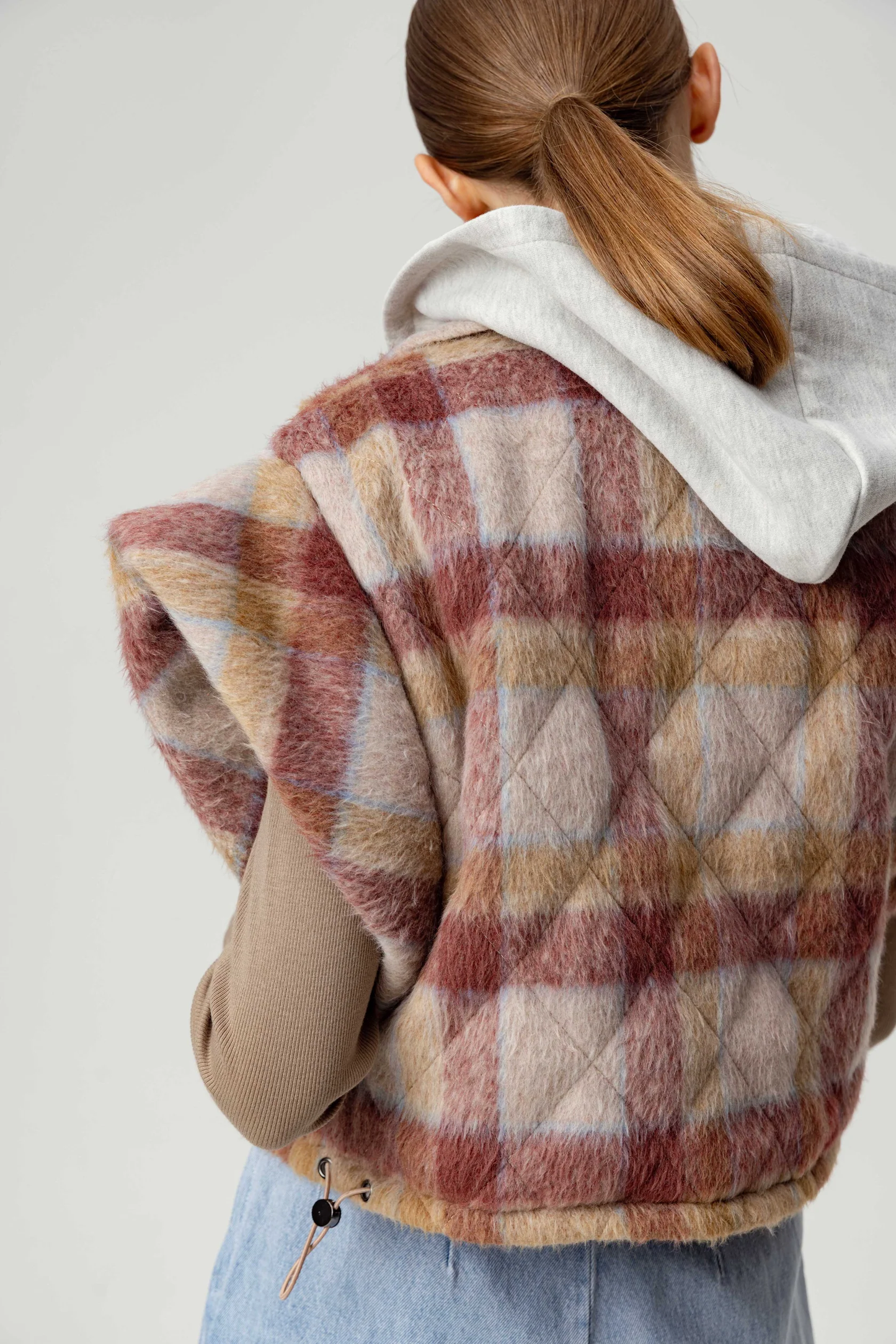 SUNDAYS DUSTY ROSE PLAID ACELYNN VEST