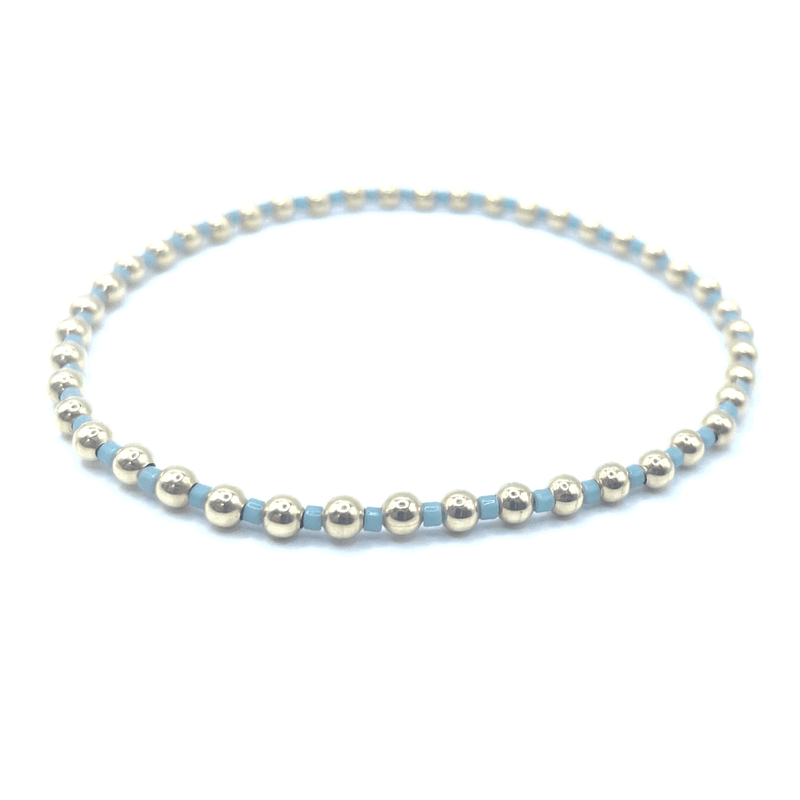 ERIN GRAY 3MM COLOR CRUSH NEWPORT DENIM BLUE+GOLD WATERPROOF BRACELET