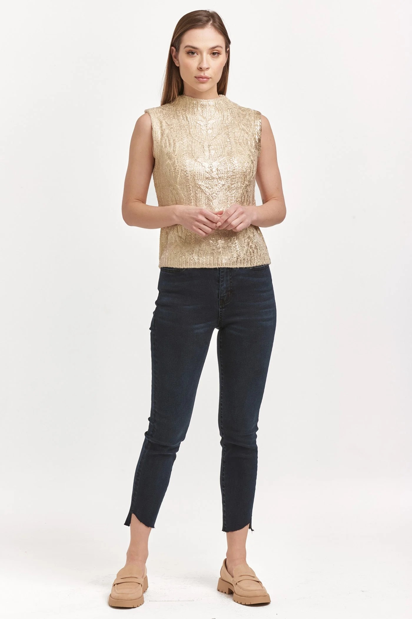 DEAR JOHN IVORY WITH ROSE GOLD TATIANA SWEATER