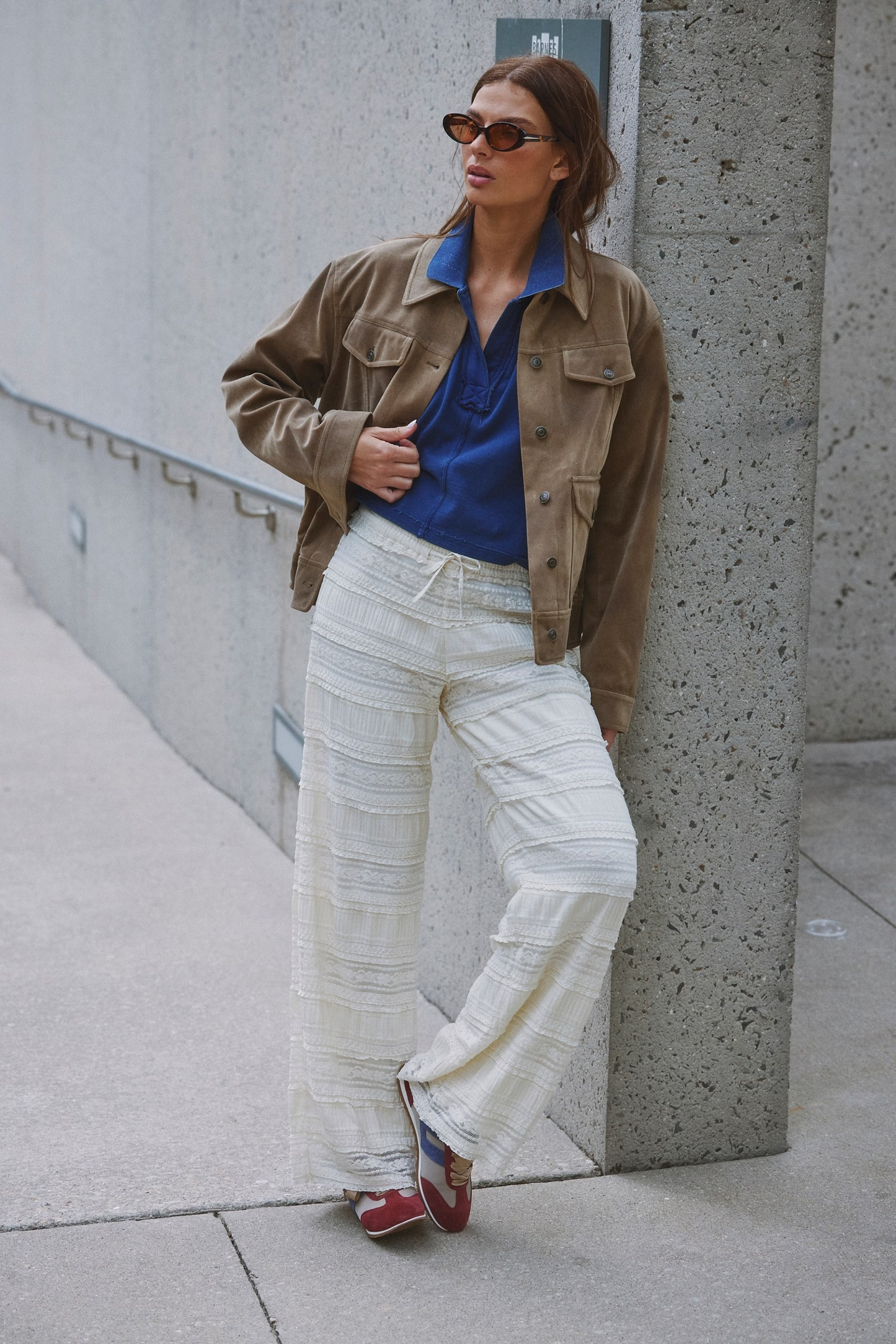 FREE PEOPLE WHITE AIDEN LACE PANTS