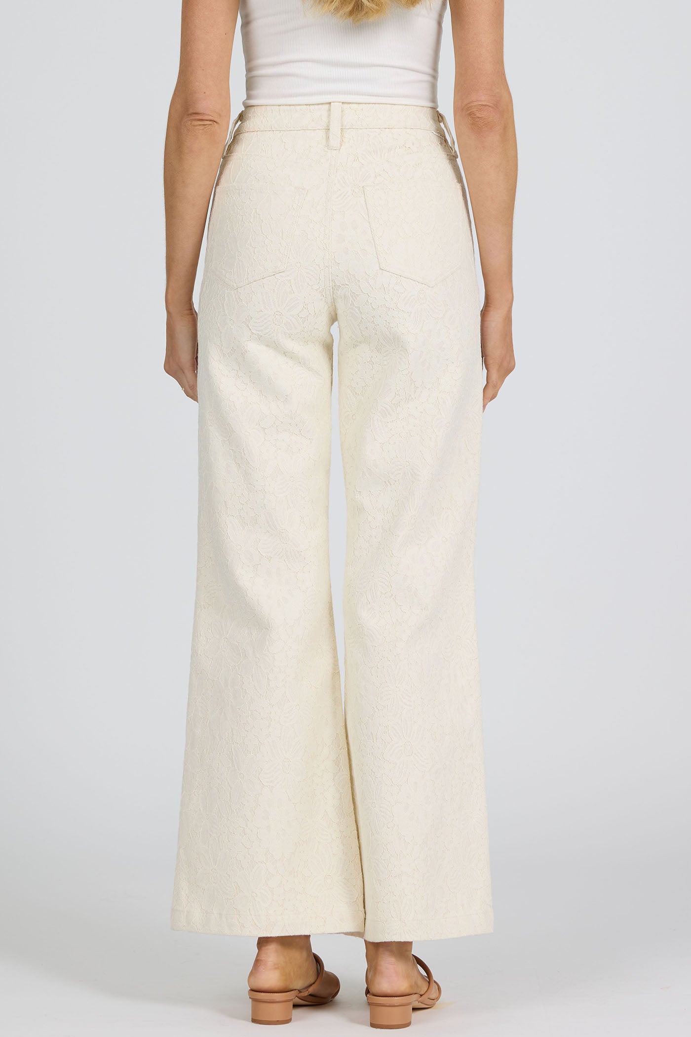 WHEAT LACE FIONA WIDE LEG JEANS