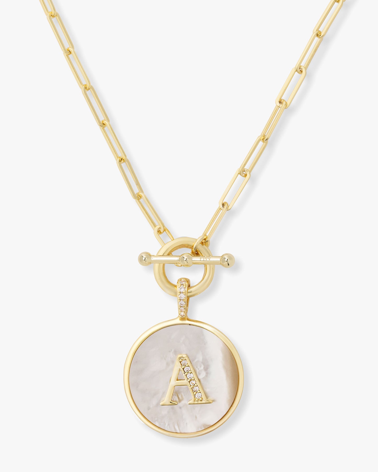 MELINDA MARIA LOVE LETTER MEDALLIAN NECKLACE