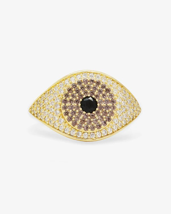 BLACK/GOLD EVIL EYE RING