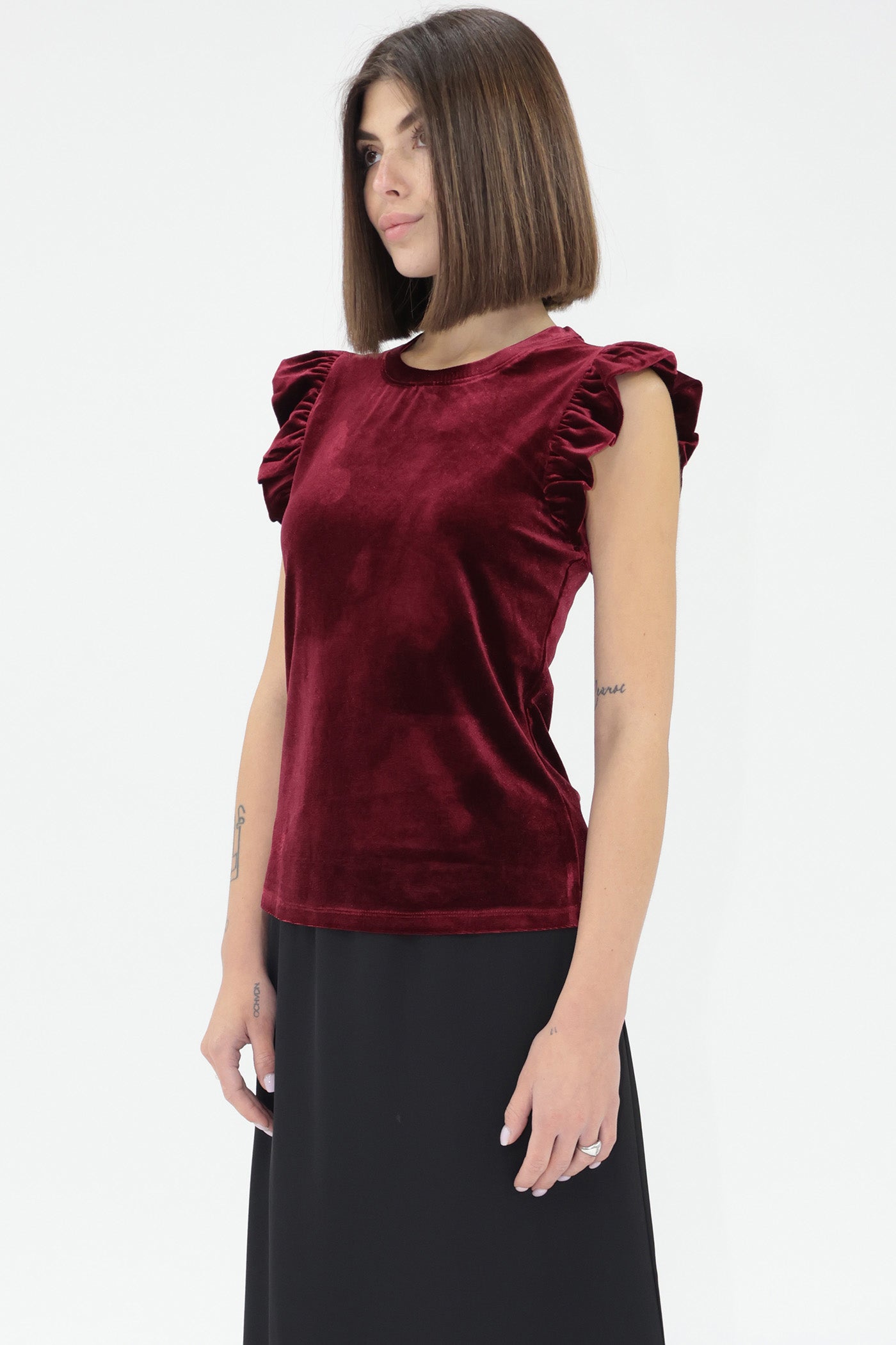 RED ROSE VELVET NORTH TOP