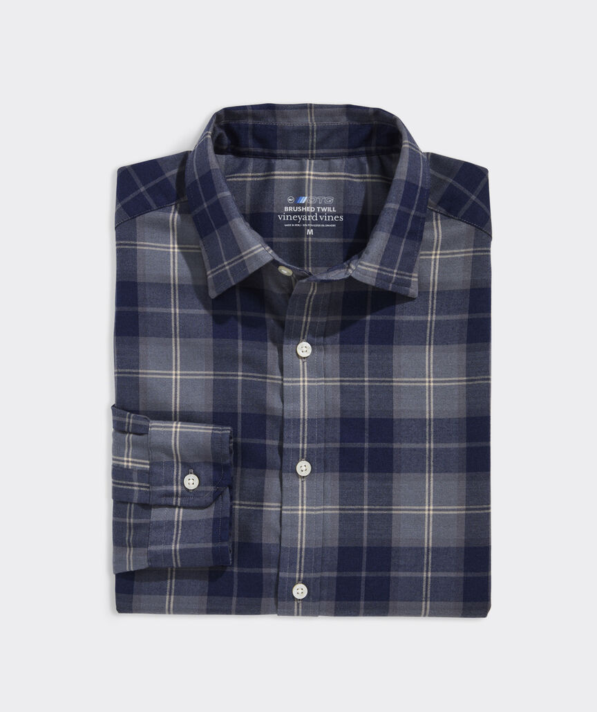 VINEYARD VINES GRAY HARBOR PLD OTG BRUSHED TWILL SHIRT
