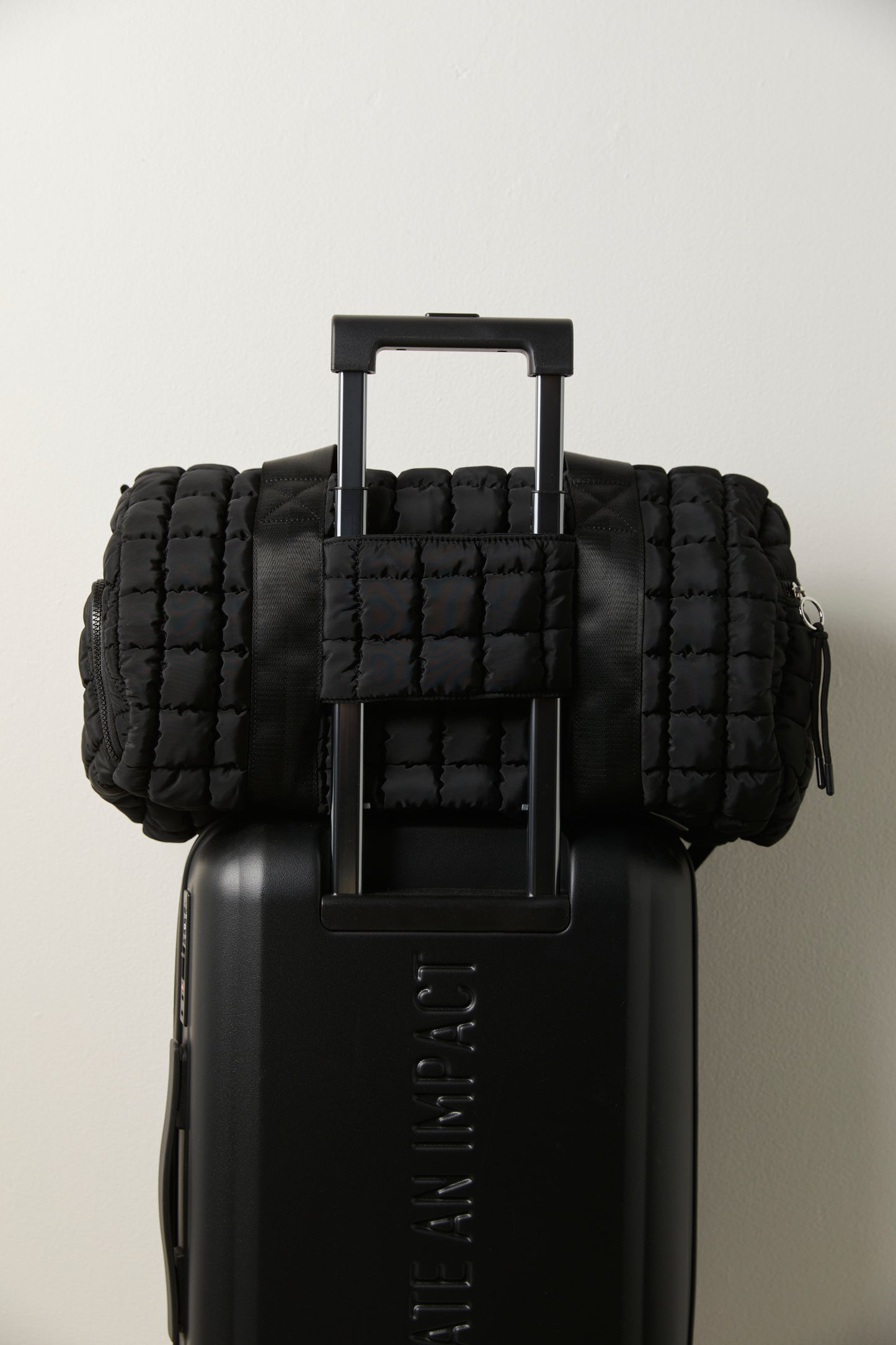 FREE PEOPLE BLACK QUILTED DUFFLE