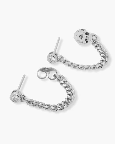 MELINDA MARIA BABY JULIAN SOFT CHAIN HOOPS - SILVER