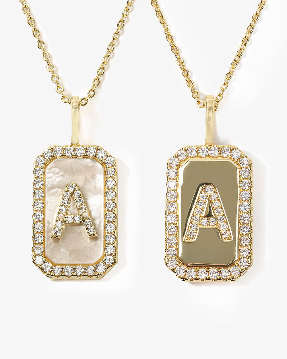 MELINDA MARIA LOVE LETTERS DOUBLE-SIDED NECKLACE