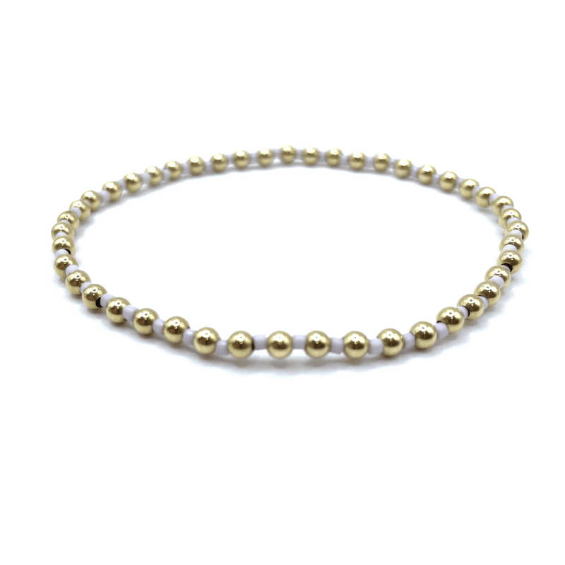 ERIN GRAY 3MM COLOR CRUSH NEWPORT PALEST PINK+GOLD WATERPROOF BRACELET
