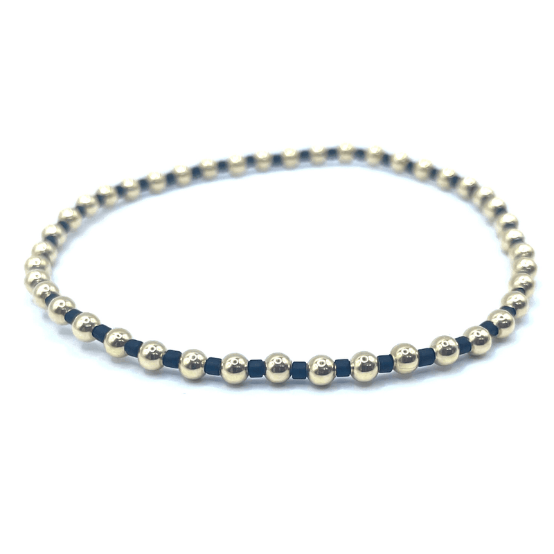 ERIN GRAY 3MM COLOR CRUSH NEWPORT BLACK+GOLD WATERPROOF BRACELET