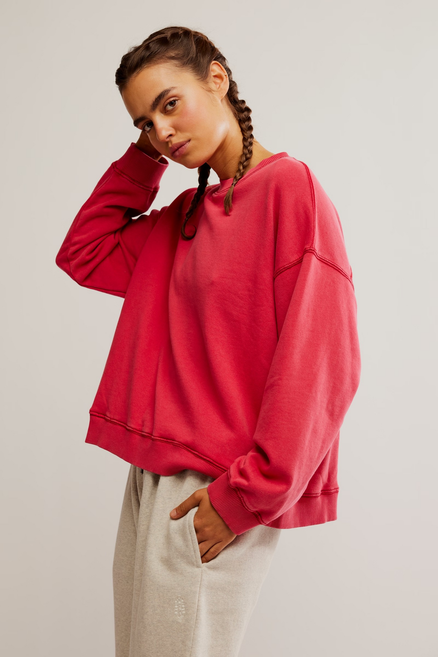 FREE PEOPLE WINTERBERRY ALL STAR PULLOVER