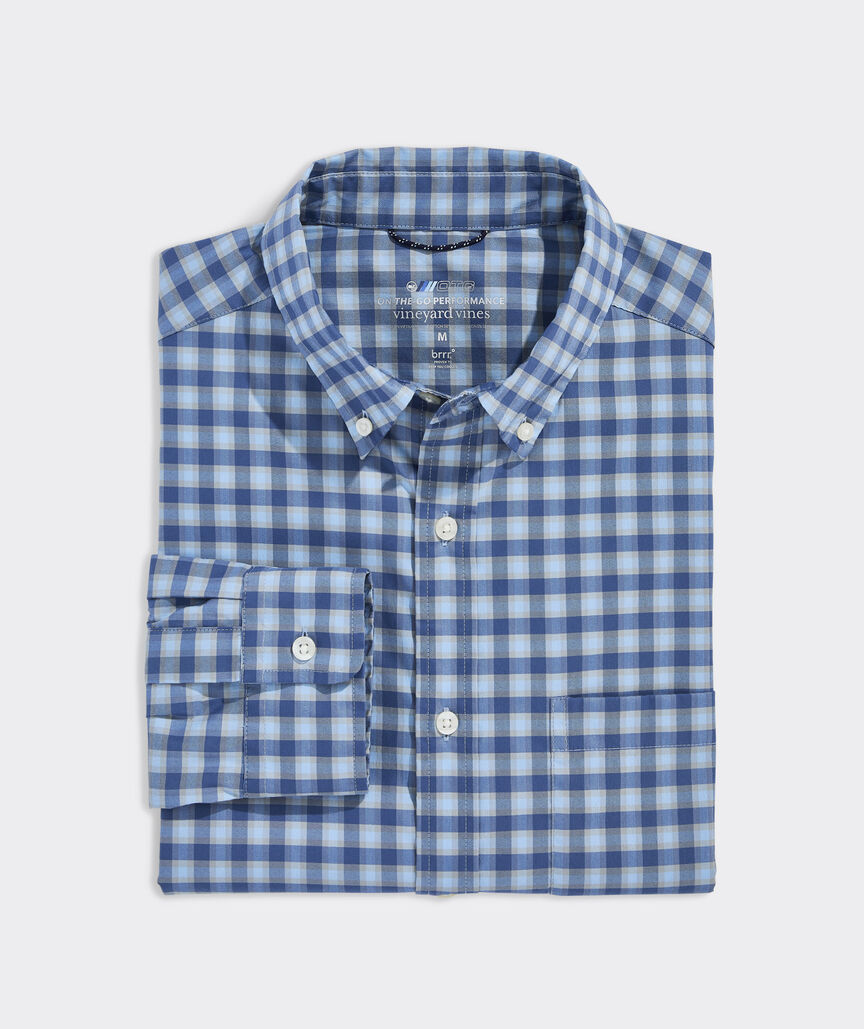 VINEYARD VINES MOONSHINE PLAID ON-THE-GO BRRR SHIRT