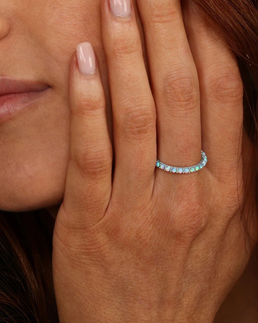 THE MICRO HEIRESS BLUE OPAL RING - SILVER