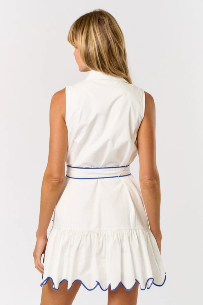 EMBROIDERED COLOR CONTRAST DRESS