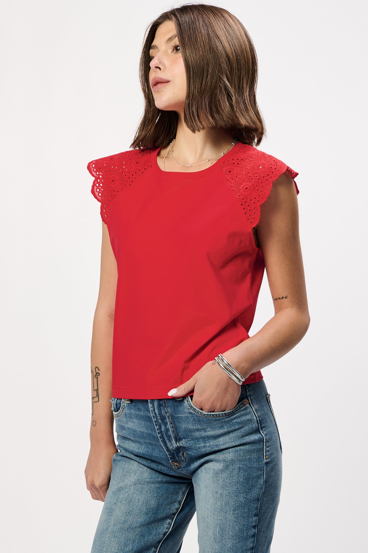 ANOTHER LOVE FIERY RED EVE TOP