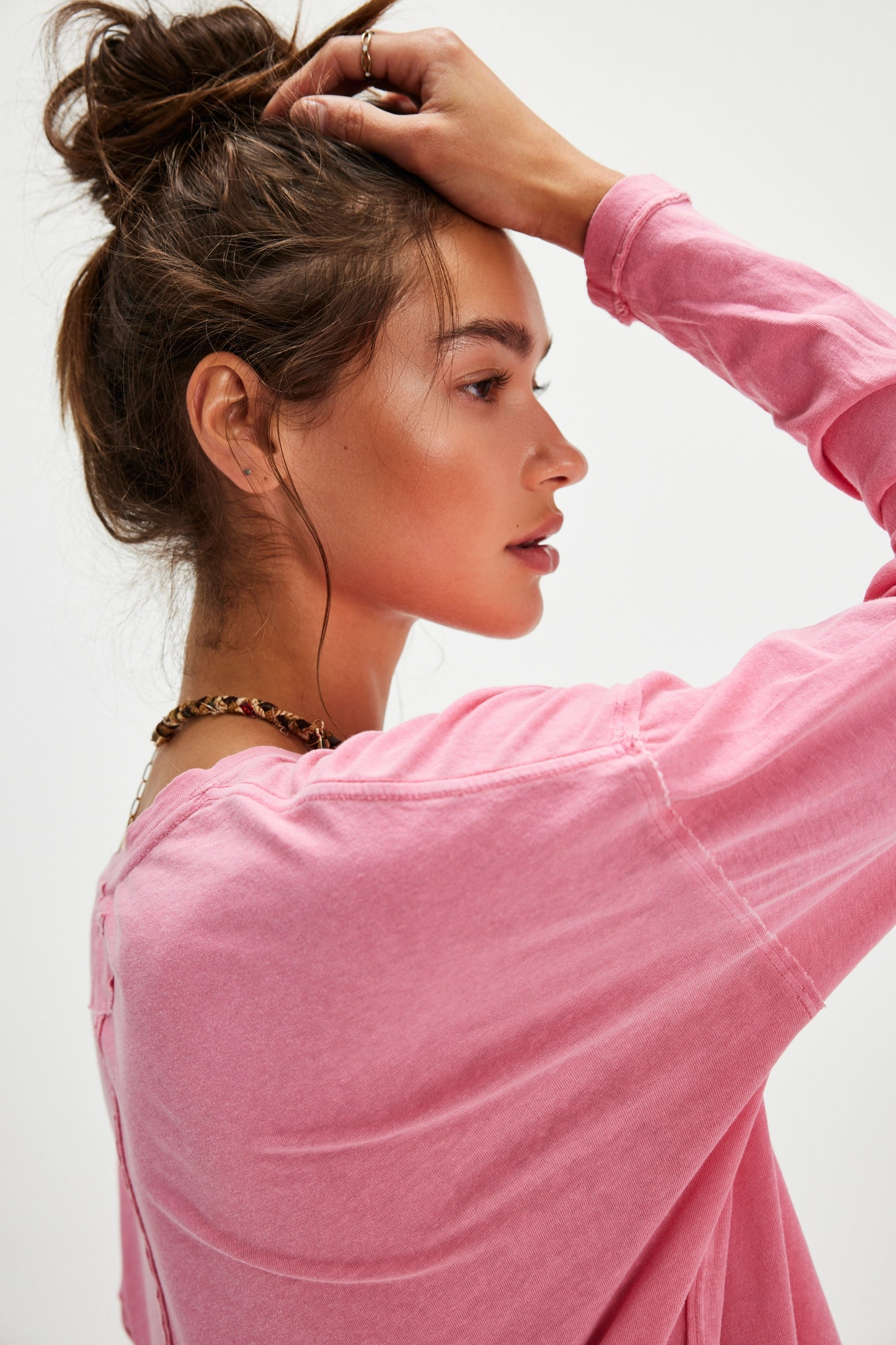 FREE PEOPLE PINK/ROSE NINA TEE