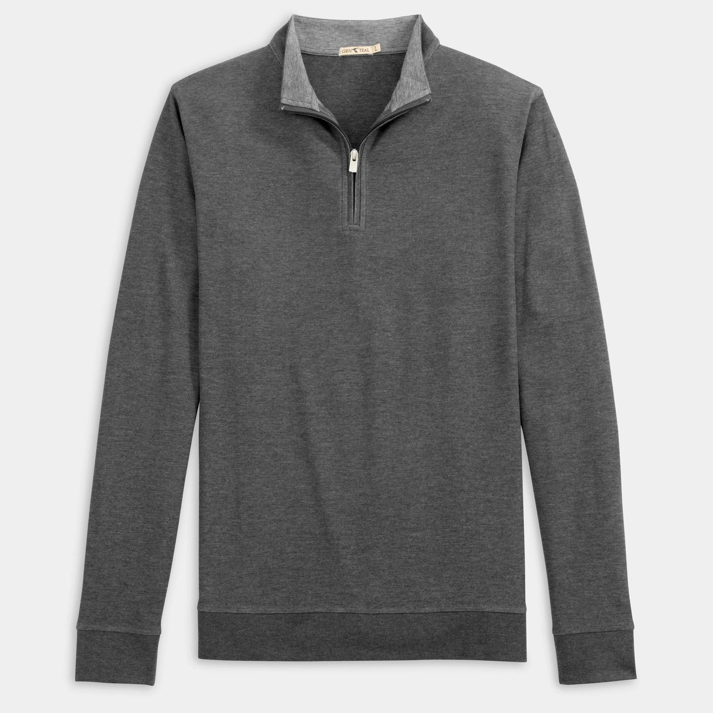 GENTEAL CHARCOAL COTTON/MODAL QUARTER-ZIP