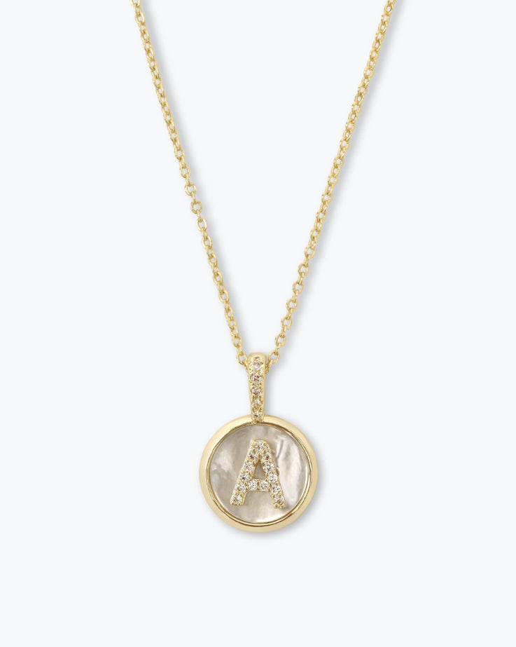 BABY LOVE LETTER MEDALLION NECKLACE