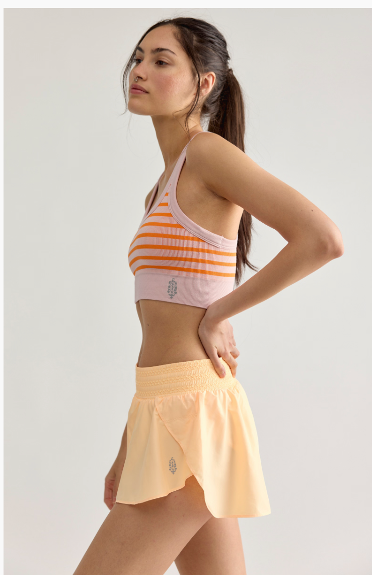 FREE PEOPLE BURNING UP COMBO GO TO STRIPED BRA