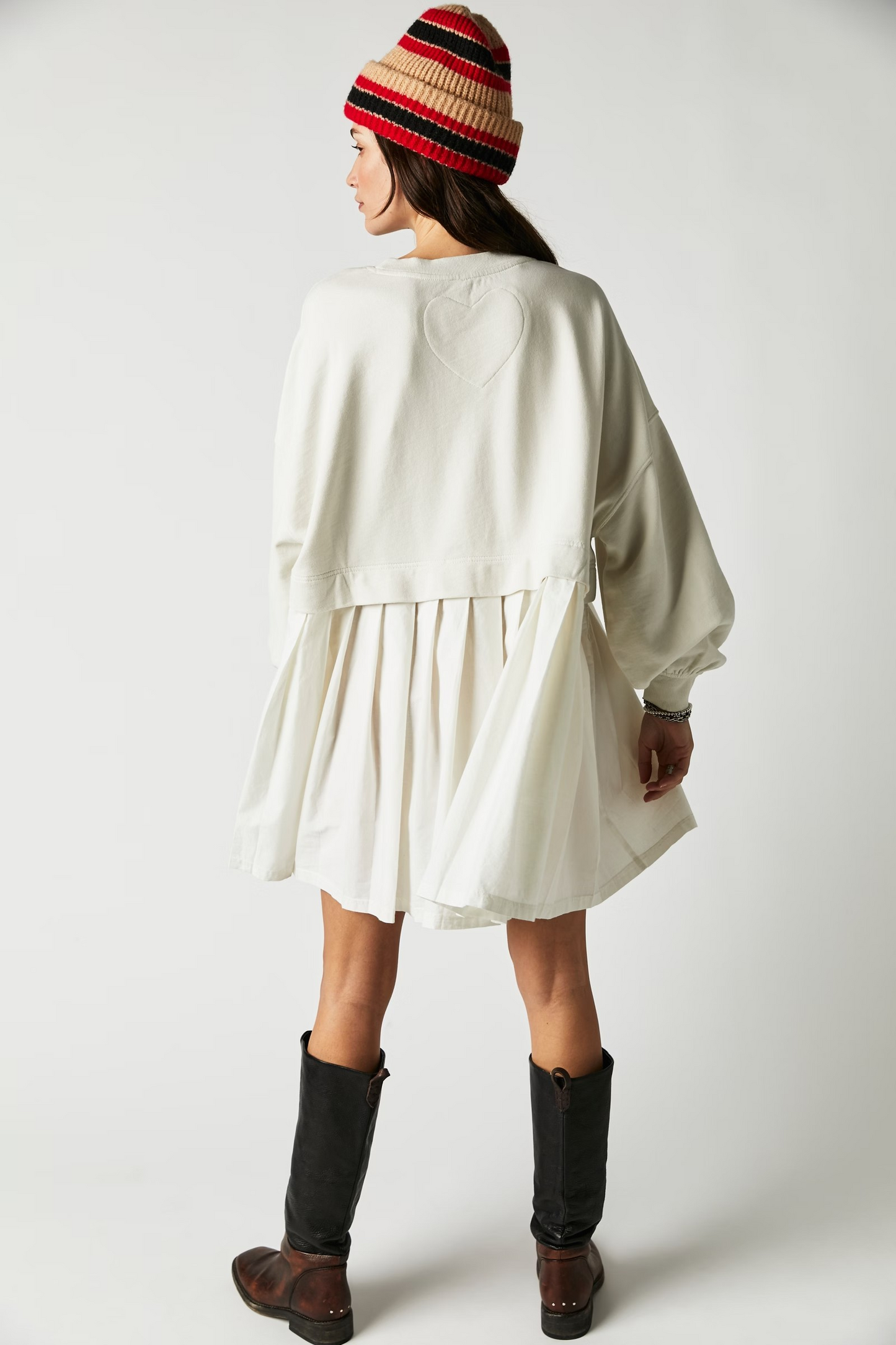 FREE PEOPLE GREY COMBO ELEANOR SWEATSHIRT