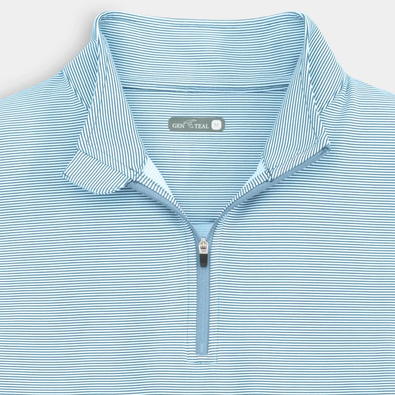 GENTEAL HERITAGE BLUE PINSTRIPE VENTURE PERFORMANCE QUARTER-ZIP