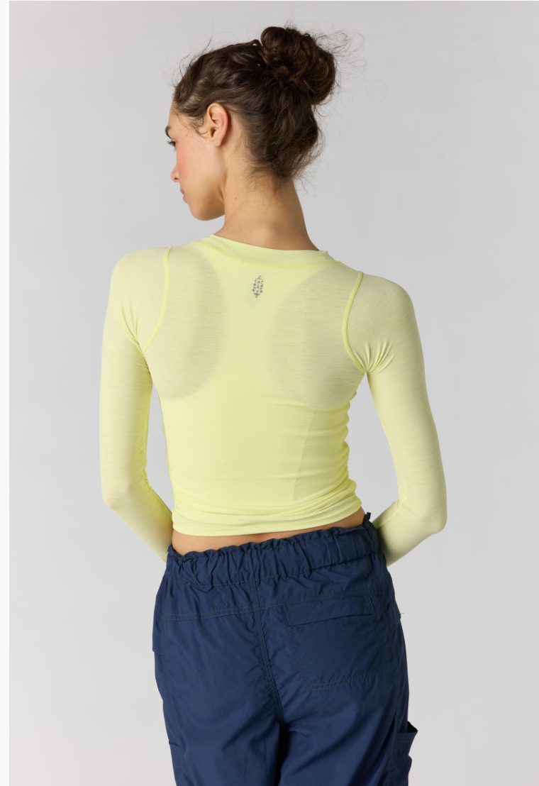 VAPOR LIME TEMPO RUCHED LONG SLEEVE