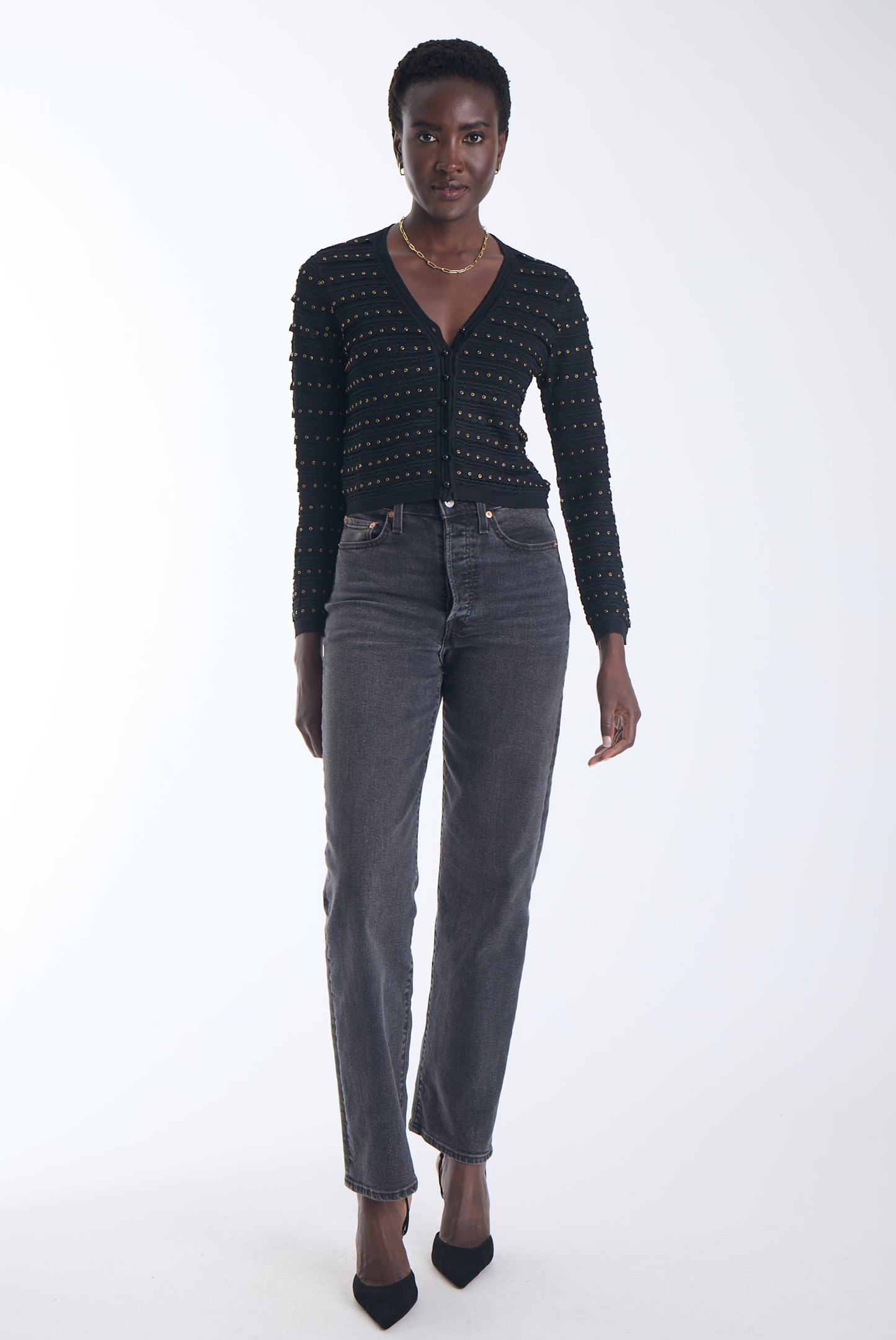ANNA STUDDED CARDIGAN