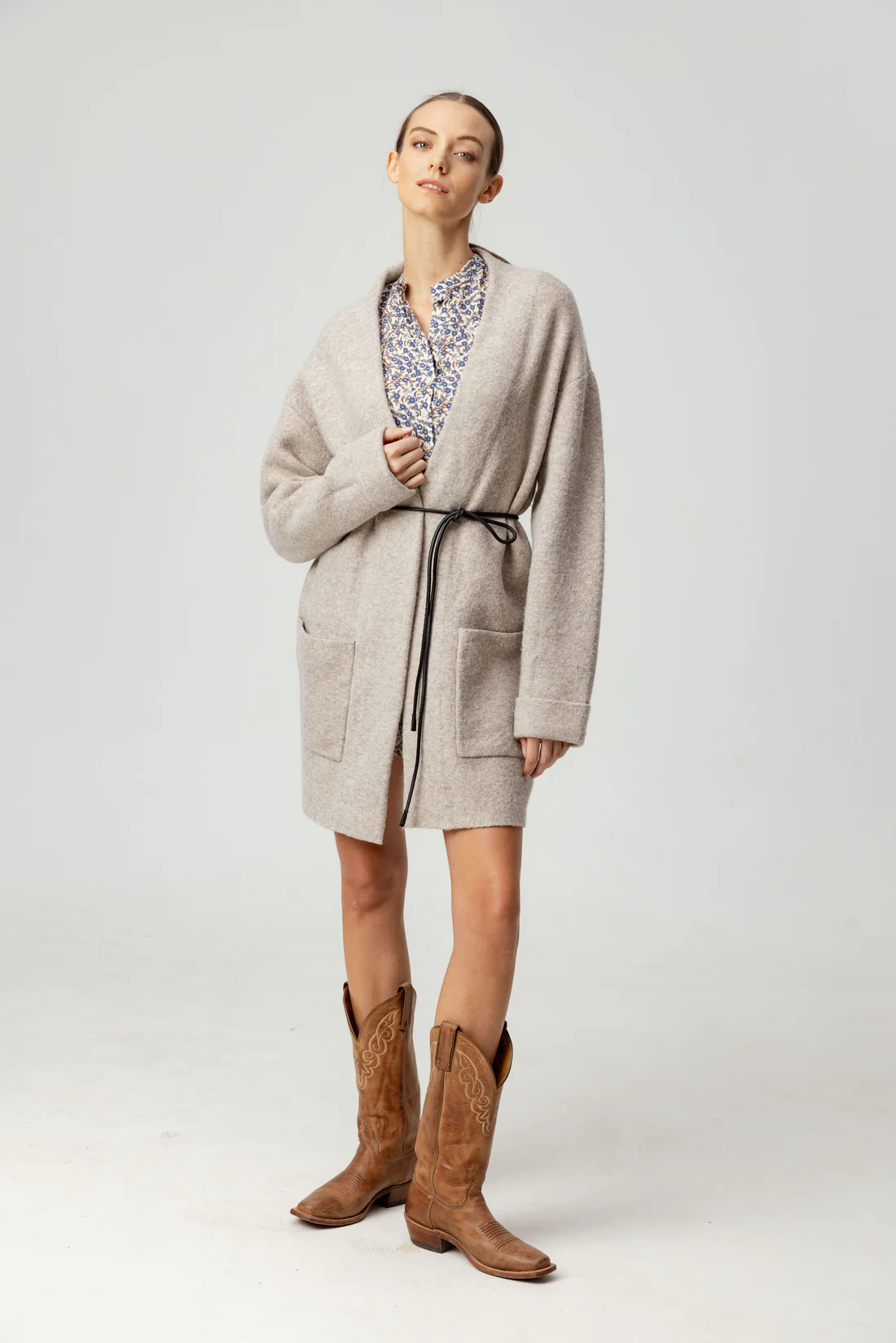 SUNDAYS STONE GREY LIANA CARDIGAN