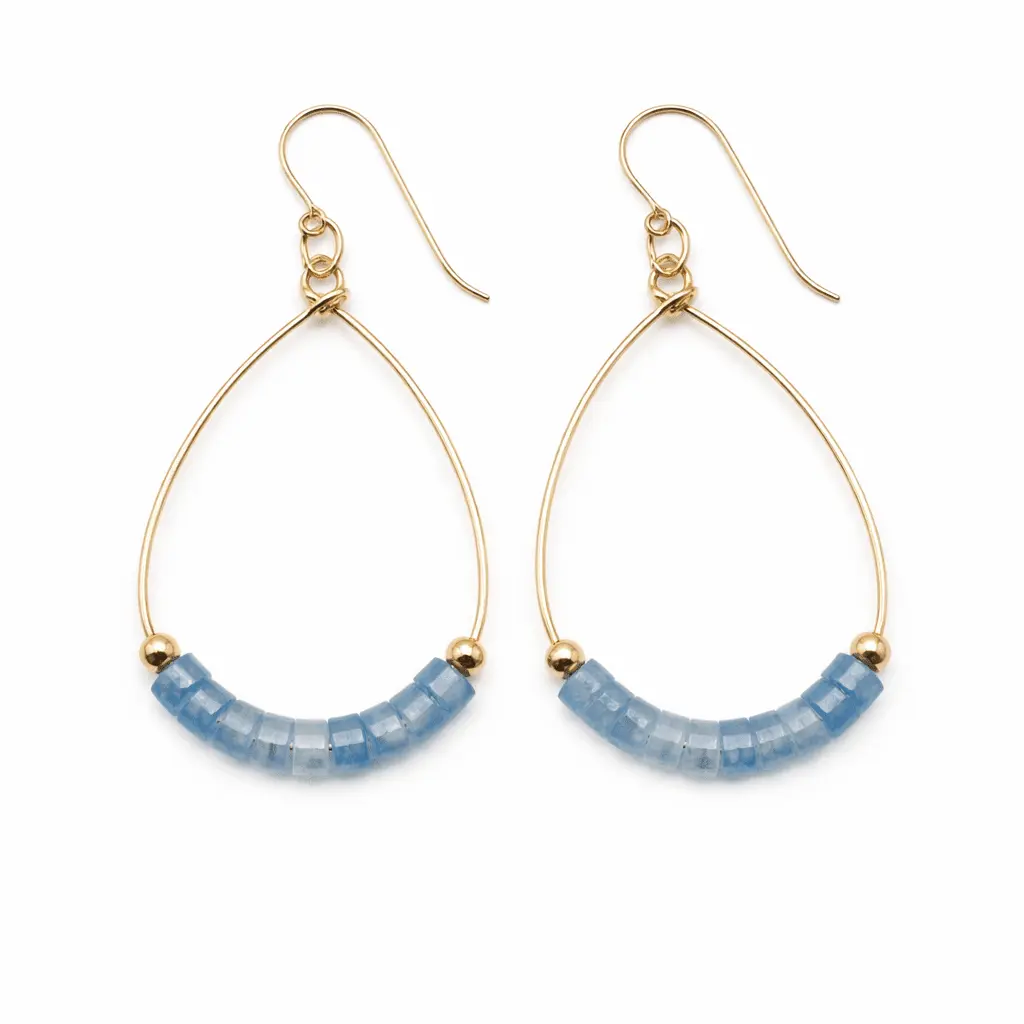 AQUAMARINE HEISHI ASTER EARRING