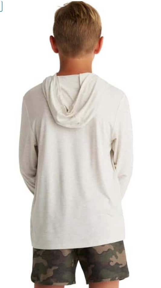 OFF WHITE HEATHER YOUTH BAMBOO SHADE HOODIE