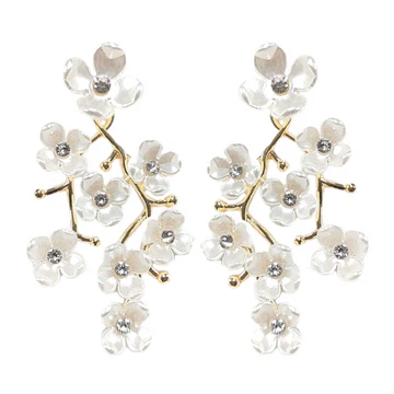 BRIANNA CANNON WHITE PEARL CHERRY BLOSSOM EARRINGS