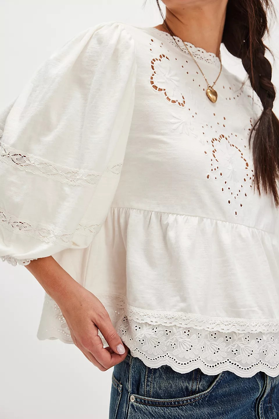 FREE PEOPLE IVORY BOWIE REVERSIBLE TOP